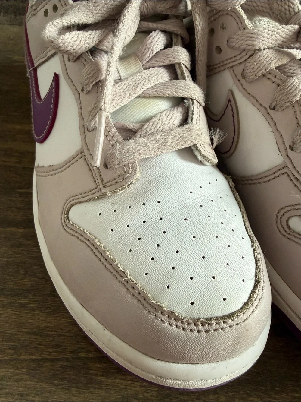 Nike Dunk Low Kids Sneaker Platinum Violet Leather US 3Y FB9109-102